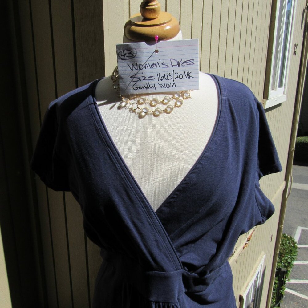 #43 WOMEN' NAVY DRESS BY BODEN (SIZE 16L / 20UK) - Picture 2 of 3